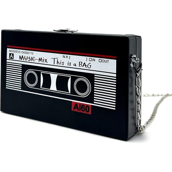 Women's Black 90s Hip Hop Handbags Purse Vintage Chain Bags 90s Outfit - Picture 1 of 15